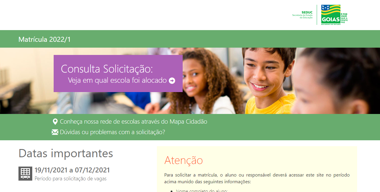 Matrícula Escolar Goiás